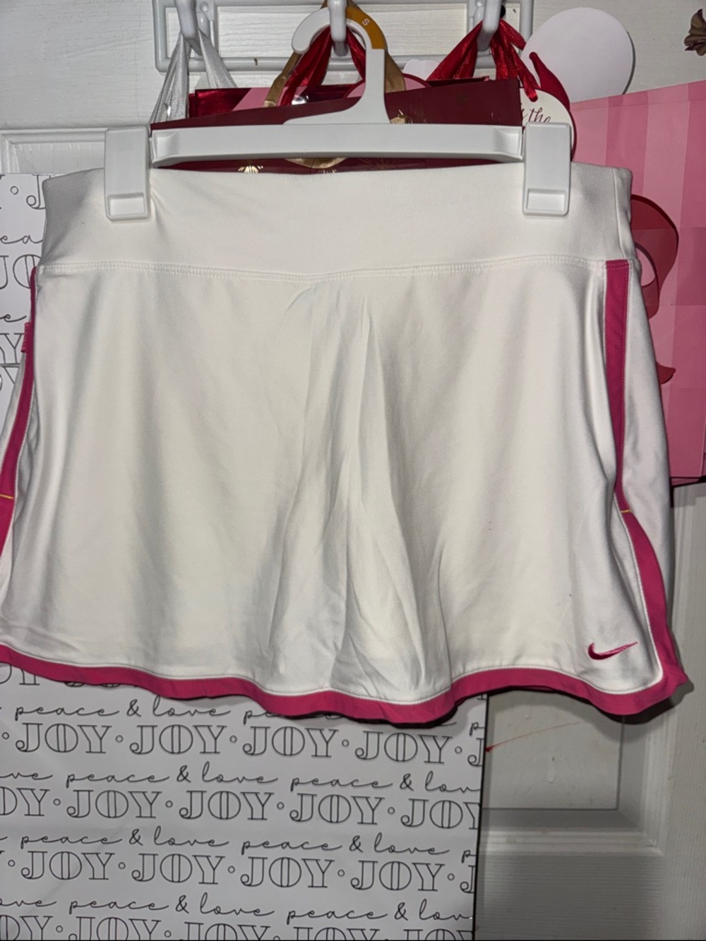 Nike White Tennis Skort with Pink Trim